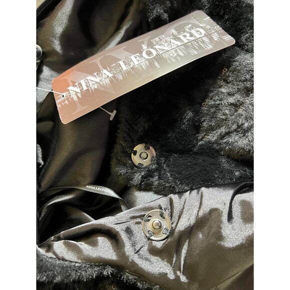Nina Leonard Jacket Cape Shrug Womens 1X Faux Fur Sequin Hollywood Glam Mob Wife - Picture 9 of 13